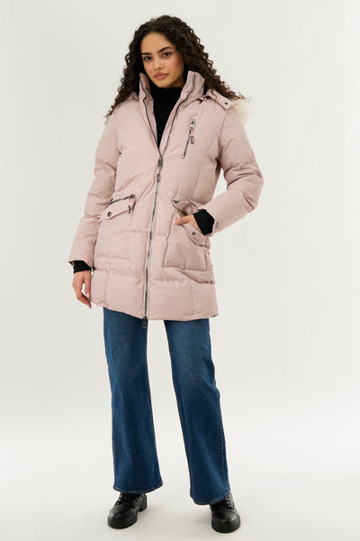 Canada Weather Gear Faux Fur Lined Hood Parka Jacket - Blush - Womens Parka Jackets - Canada Weather Gear