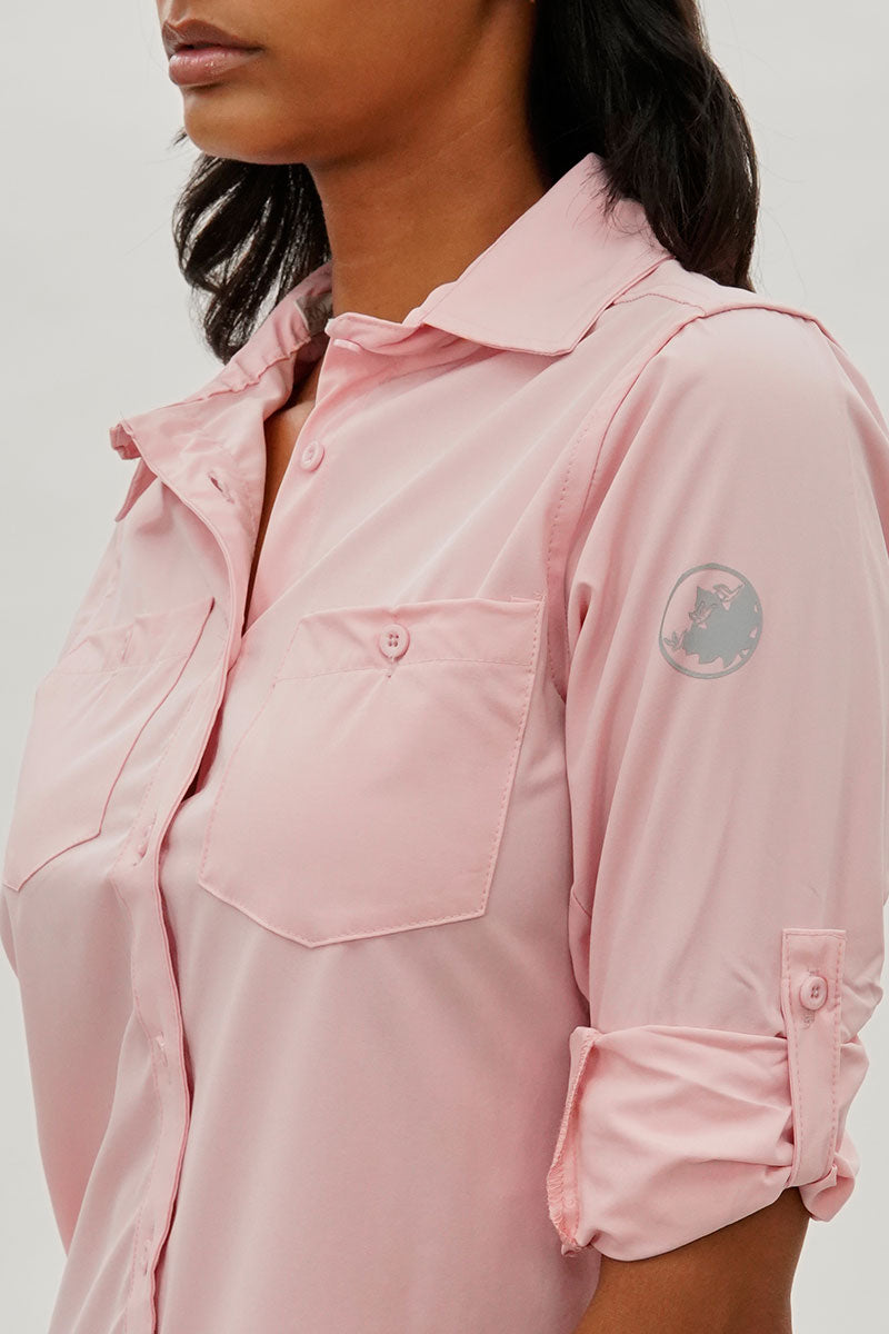 Canada Weather Gear Button Up Utility Shirt - Pink - Womens Shirts & Blouses - Canada Weather Gear