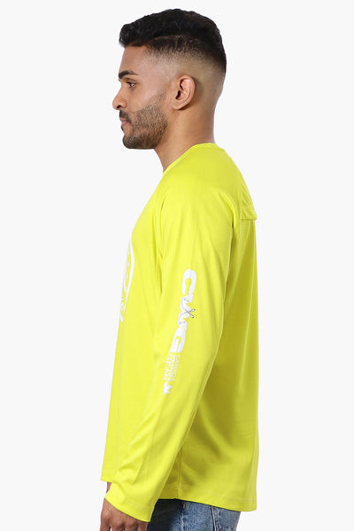 Canada Weather Gear Athletic Chest Logo Long Sleeve Top - Yellow - Mens Long Sleeve Tops - Canada Weather Gear