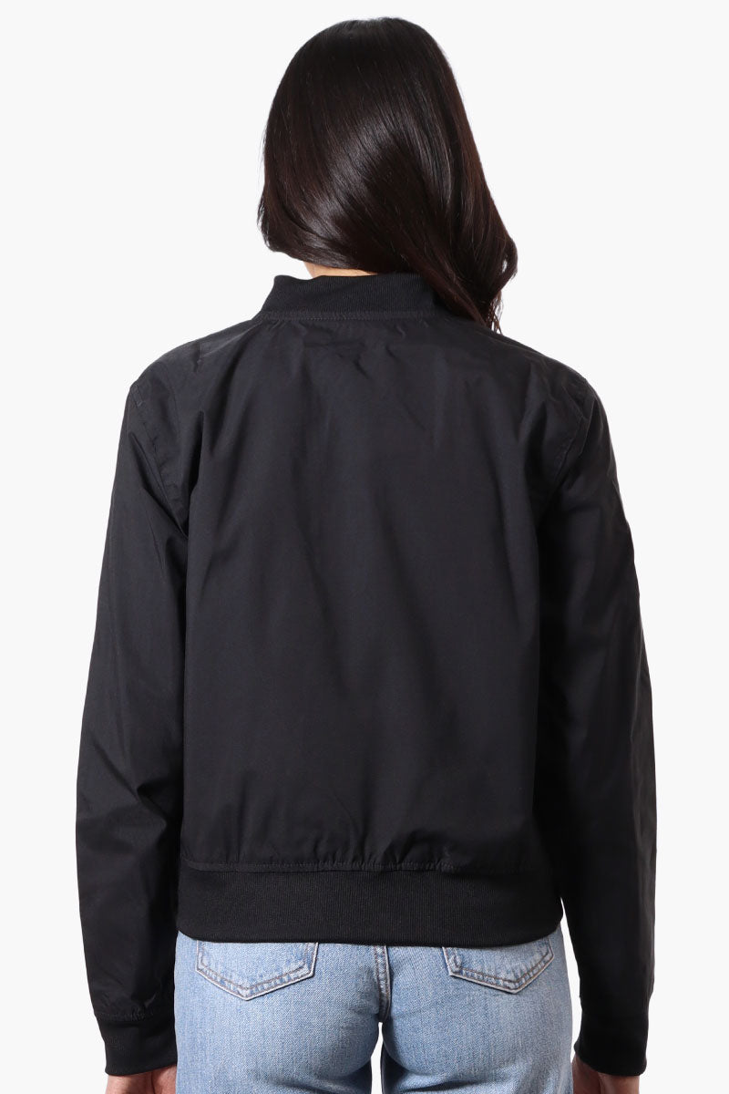 Canada Weather Gear Basic Zip Up Bomber Lightweight Jacket - Black - Womens Lightweight Jackets - Canada Weather Gear