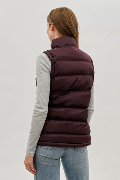 Canada Weather Gear Fleece Lined Collar Puffer Vest - Burgundy