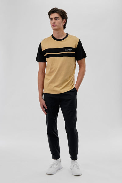 Canada Weather Gear Striped Colour Block Tee - Beige - Mens Tees & Tank Tops - Canada Weather Gear