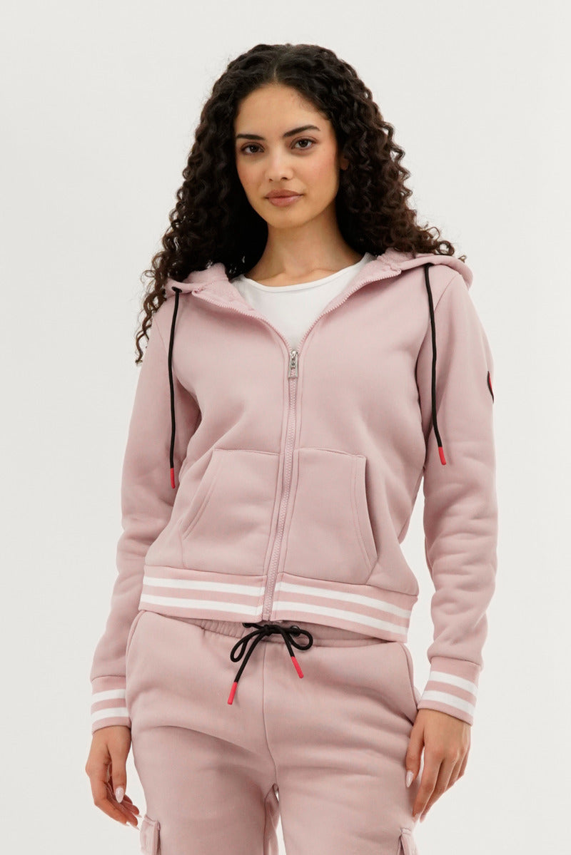 Canada Weather Gear Fleece Zip Up Hoodie - Pink - Womens Hoodies & Sweatshirts - Canada Weather Gear