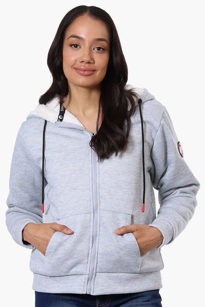 Canada Weather Gear Fleece Lined Zip Up Hoodie - Grey - Womens Hoodies & Sweatshirts - Canada Weather Gear