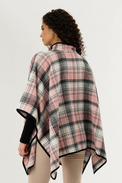 Canada Weather Gear Plaid Tartan Poncho - Pink - Womens Ponchos - Canada Weather Gear
