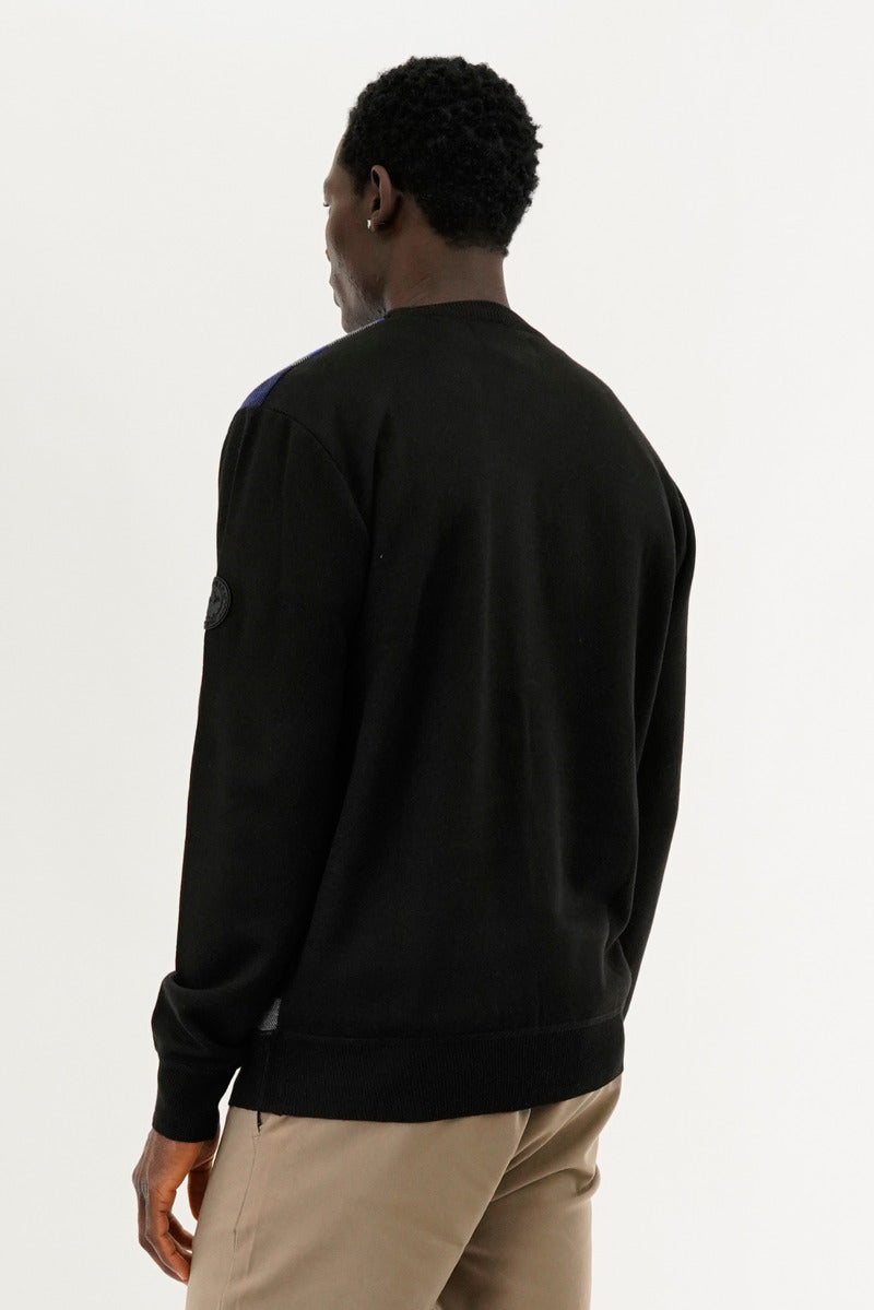 Canada Weather Gear Patterned Crewneck Pullover Sweater - Blue - Mens Pullover Sweaters - Canada Weather Gear