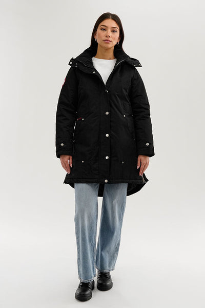 Canada Weather Gear Sherpa Lined Parka Jacket - Black - Womens Parka Jackets - Canada Weather Gear