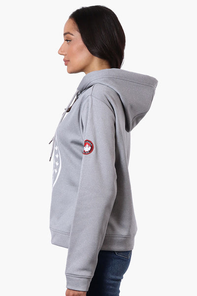 Canada Weather Gear Chest Logo Hoodie - Grey - Womens Hoodies & Sweatshirts - Canada Weather Gear