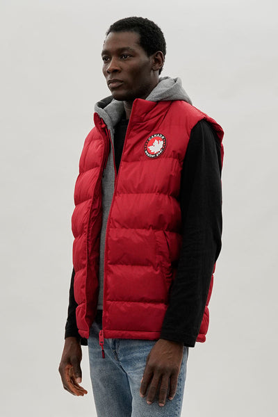 Canada Weather Gear Hooded Puffer Vest - Red