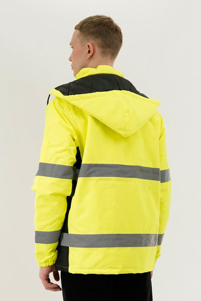 Canada Work Gear Hi-Vis Reflective Parka Jacket - Yellow - Mens Parka Jackets - Canada Weather Gear