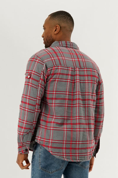 Canada Weather Gear Plaid Plush Lined Lightweight Jacket - Grey - Mens Lightweight Jackets - Canada Weather Gear