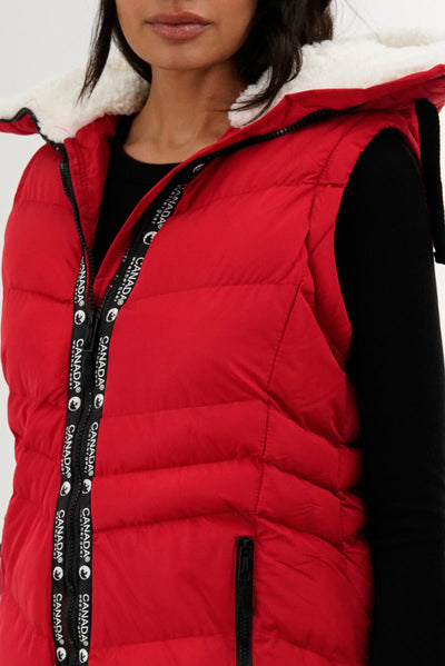 Canada Weather Gear Zip Off Sleeve Bomber Jacket - Red - Womens Bomber Jackets - Canada Weather Gear