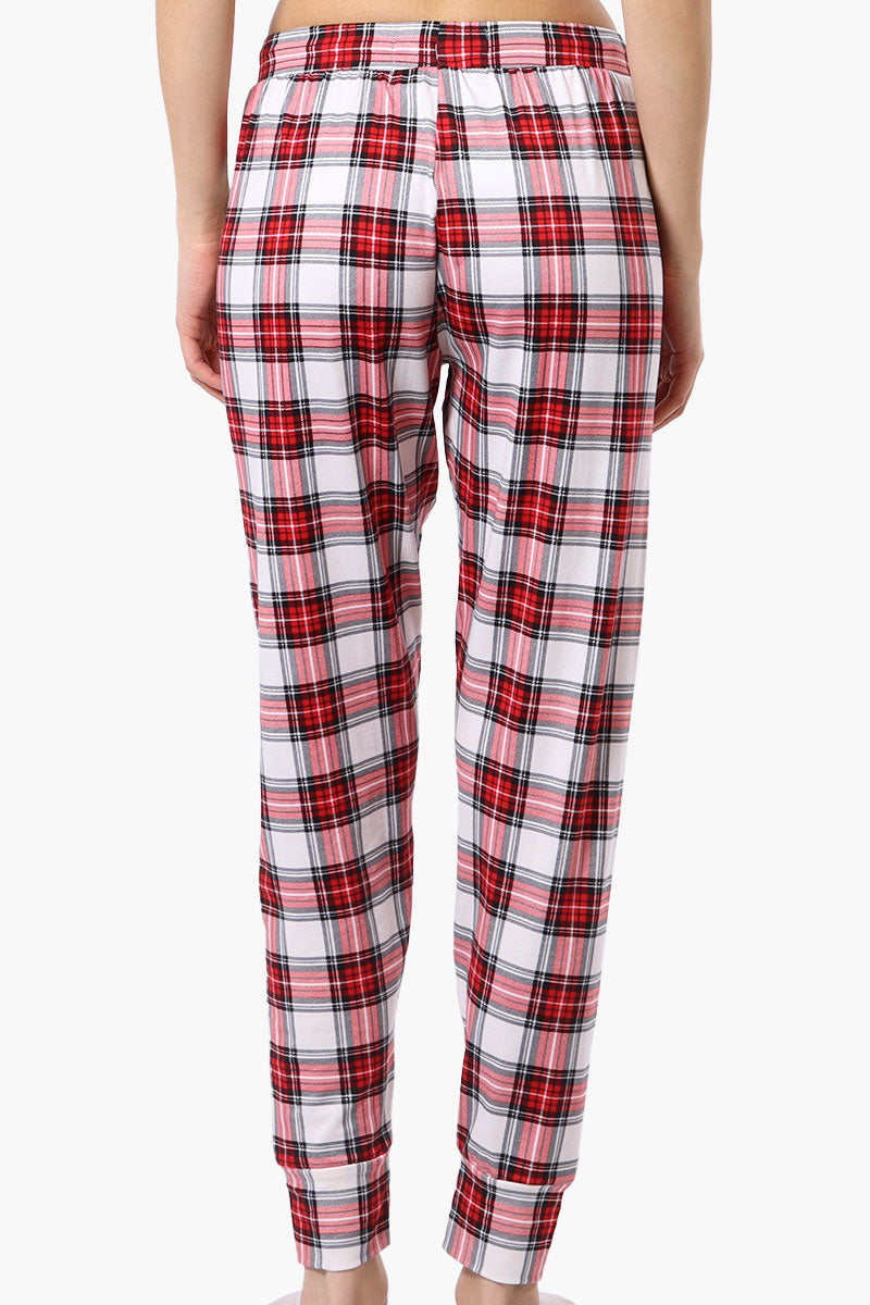 Canada Weather Gear Plaid Tie Waist Pajama Bottoms - Red - Womens Pajamas - Canada Weather Gear