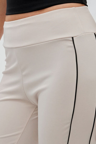 Super Triple Goose Side Piping Detail Active Pants - Beige - Womens Pants - Canada Weather Gear