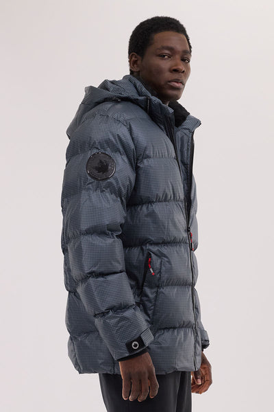 Canada Weather Gear Grid Pattern Puffer Parka Jacket - Blue