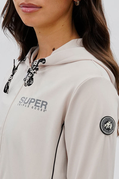 Super Triple Goose Cropped Active Hoodie - Beige - Womens Hoodies & Sweatshirts - Canada Weather Gear