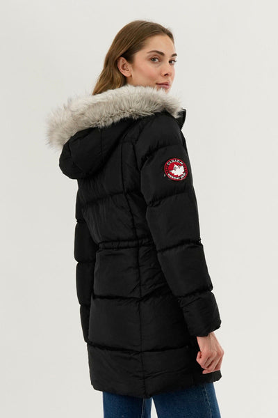 Canada Weather Gear Faux Fur Trim Puffer Parka Jacket - Black