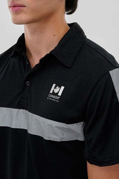Canada Work Gear Hi-Vis Short Sleeve Polo Shirt - Black - Mens Polo Shirts - Canada Weather Gear
