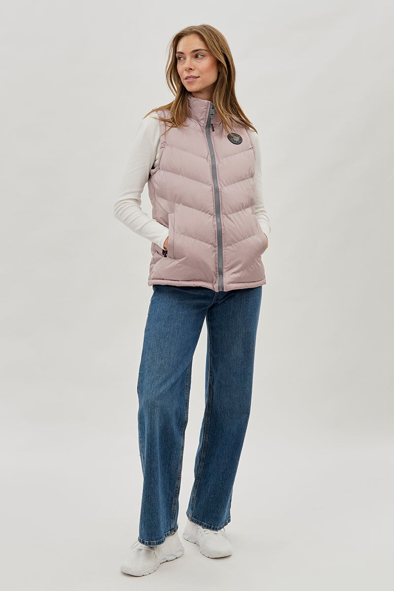 Canada Weather Gear Chevron Puffer Vest - Blush