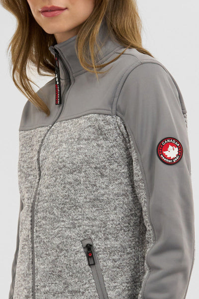 Canada Weather Gear Zip Up Knit Lightweight Jacket - Grey - Womens Lightweight Jackets - Canada Weather Gear