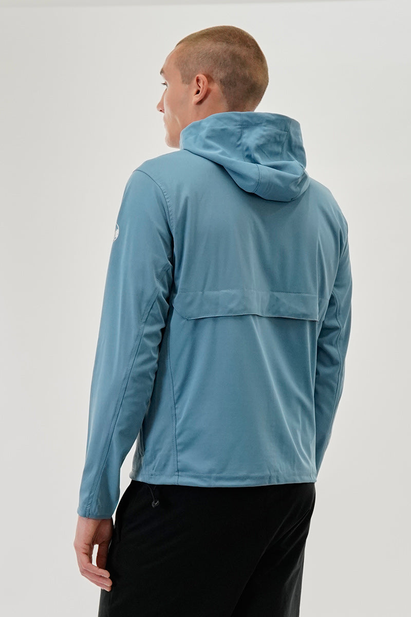 Canada Weather Gear Hooded Chest Pocket Windbreaker Lightweight Jacket - Blue - Mens Lightweight Jackets - Canada Weather Gear