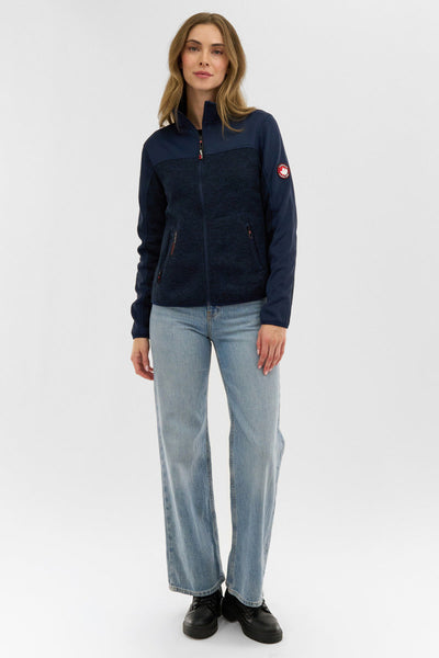 Canada Weather Gear Zip Up Knit Lightweight Jacket - Navy - Womens Lightweight Jackets - Canada Weather Gear