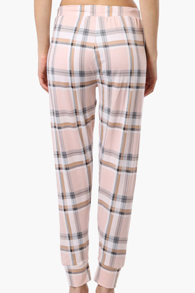 Canada Weather Gear Plaid Tie Waist Pajama Bottoms - Blush - Womens Pajamas - Canada Weather Gear