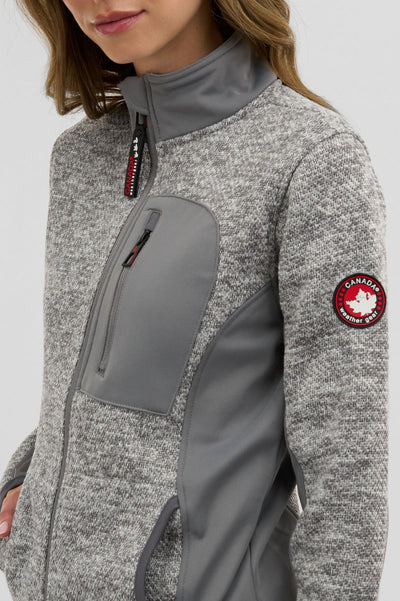 Canada Weather Gear Fleece Zip Up Lightweight Jacket - Grey - Womens Lightweight Jackets - Canada Weather Gear