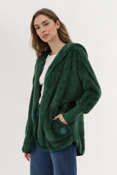Canada Weather Gear Open Front Teddy Cardigan - Green - Womens Cardigans - Canada Weather Gear