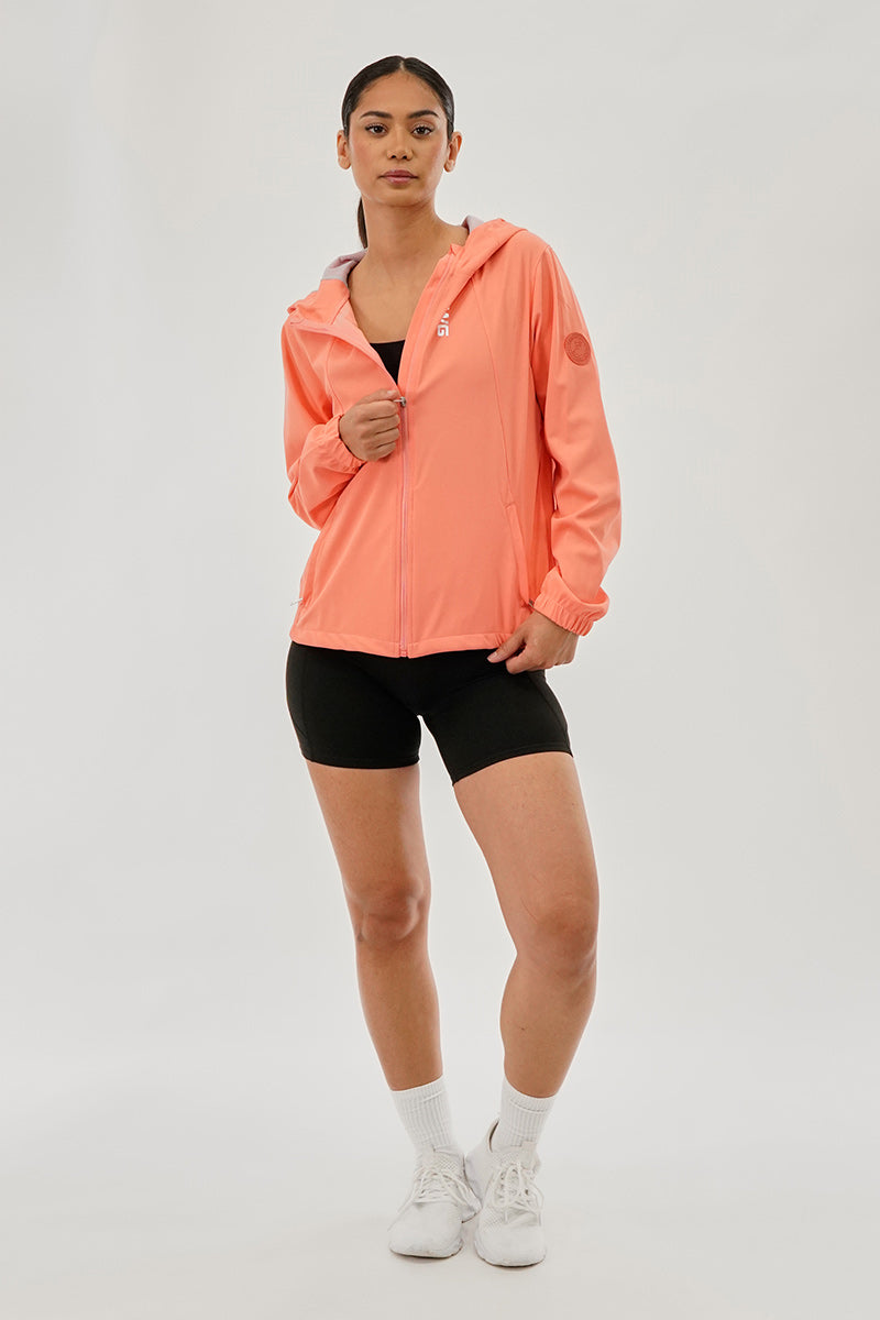 Canada Weather Gear Hooded Zip Up Lightweight Jacket - Coral - Womens Lightweight Jackets - Canada Weather Gear