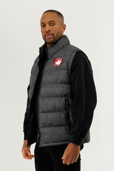Canada Weather Gear Basic Puffer Vest - Grey - Mens Vests - Canada Weather Gear