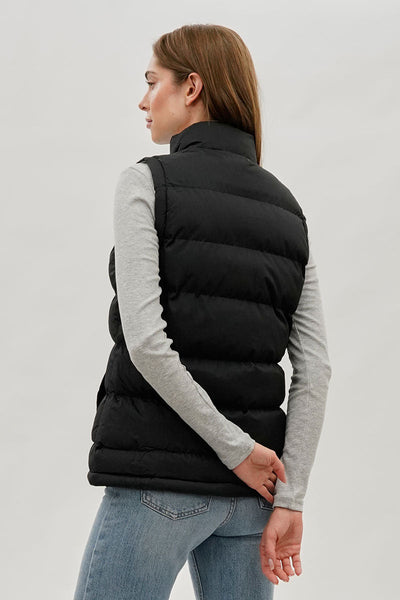 Canada Weather Gear Fleece Lined Collar Puffer Vest - Black