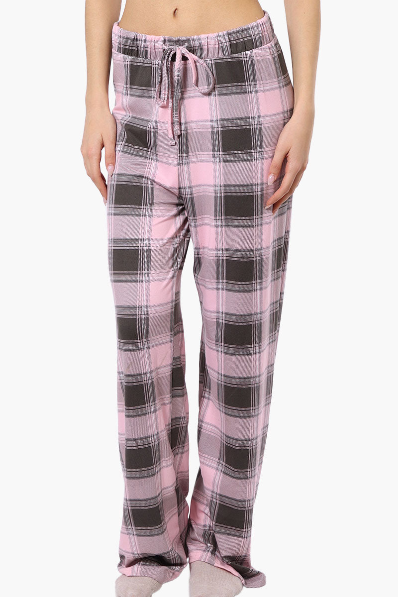 Canada Weather Gear Plaid Wide Leg Pajama Bottoms - Pink - Womens Pajamas - Canada Weather Gear