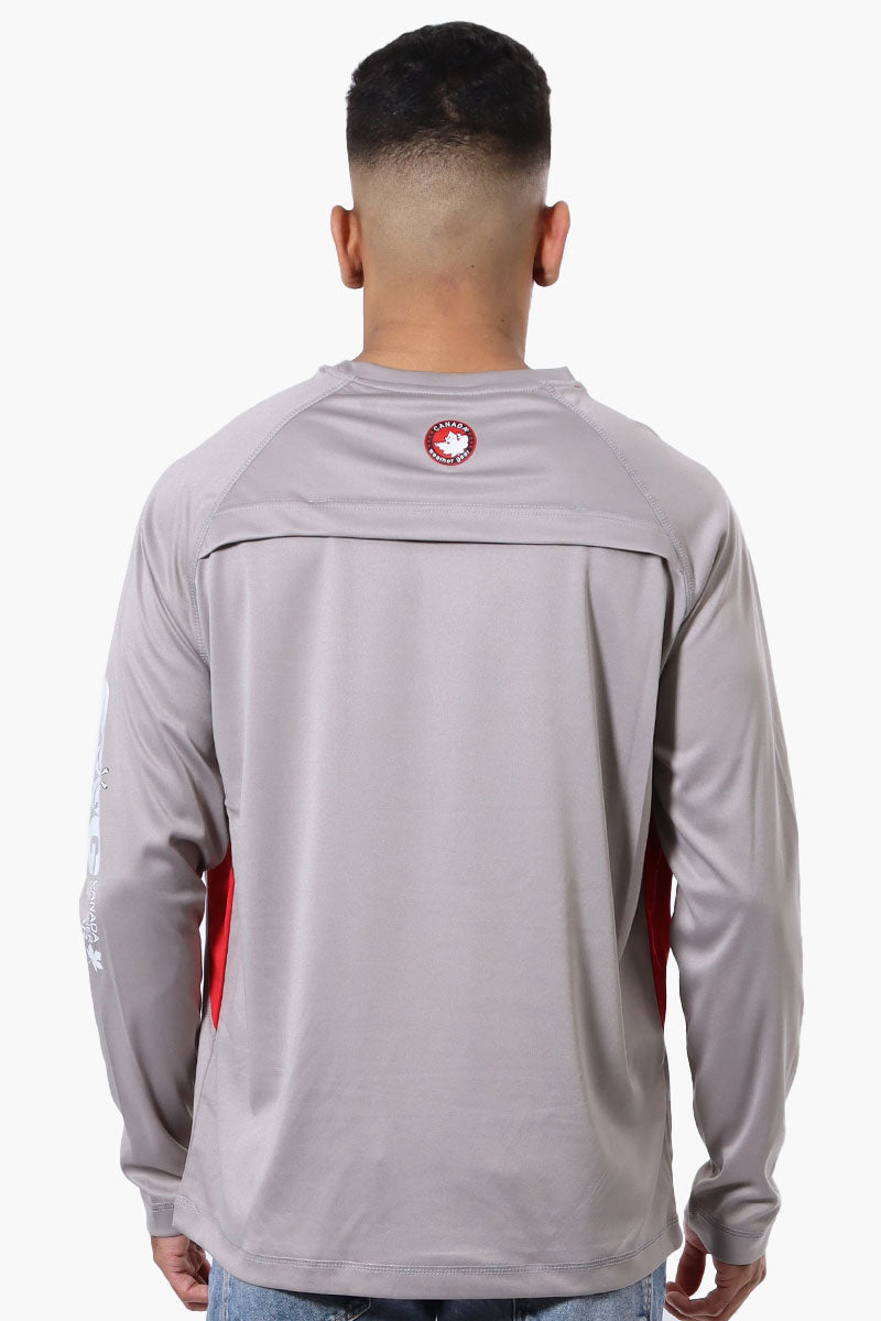 Canada Weather Gear Athletic Chest Logo Long Sleeve Top - Grey - Mens Long Sleeve Tops - Canada Weather Gear