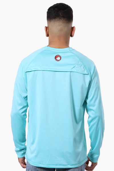 Canada Weather Gear Athletic Chest Logo Long Sleeve Top - Aqua - Mens Long Sleeve Tops - Canada Weather Gear