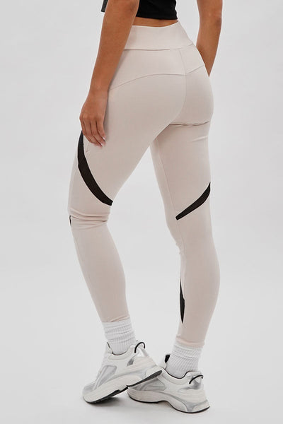 Super Triple Goose High Waisted Leggings - Beige - Womens Leggings - Canada Weather Gear