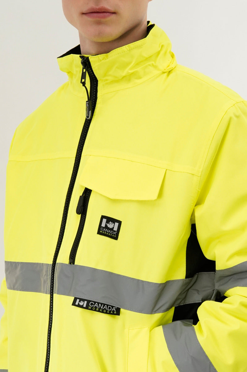 Canada Work Gear Hi-Vis Reflective Parka Jacket - Yellow - Mens Parka Jackets - Canada Weather Gear