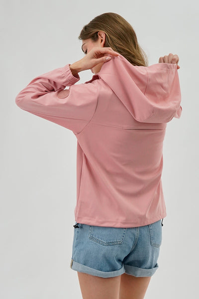 Canada Weather Gear Hooded Utility Lightweight Jacket - Pink - Womens Lightweight Jackets - Canada Weather Gear