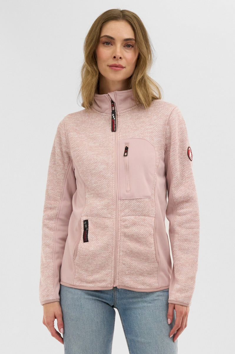 Canada Weather Gear Fleece Zip Up Lightweight Jacket - Pink - Womens Lightweight Jackets - Canada Weather Gear