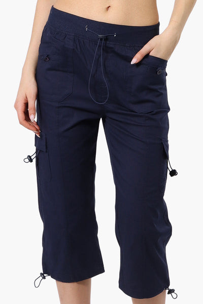 Canada Weather Gear Bungee Waist Cargo Capris - Navy - Womens Shorts & Capris - Canada Weather Gear