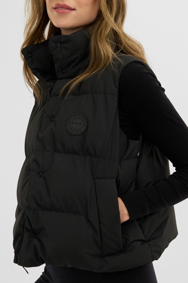 Canada Weather Gear Tiered Zip Off Puffer Vest - Black - Womens Vests - Canada Weather Gear