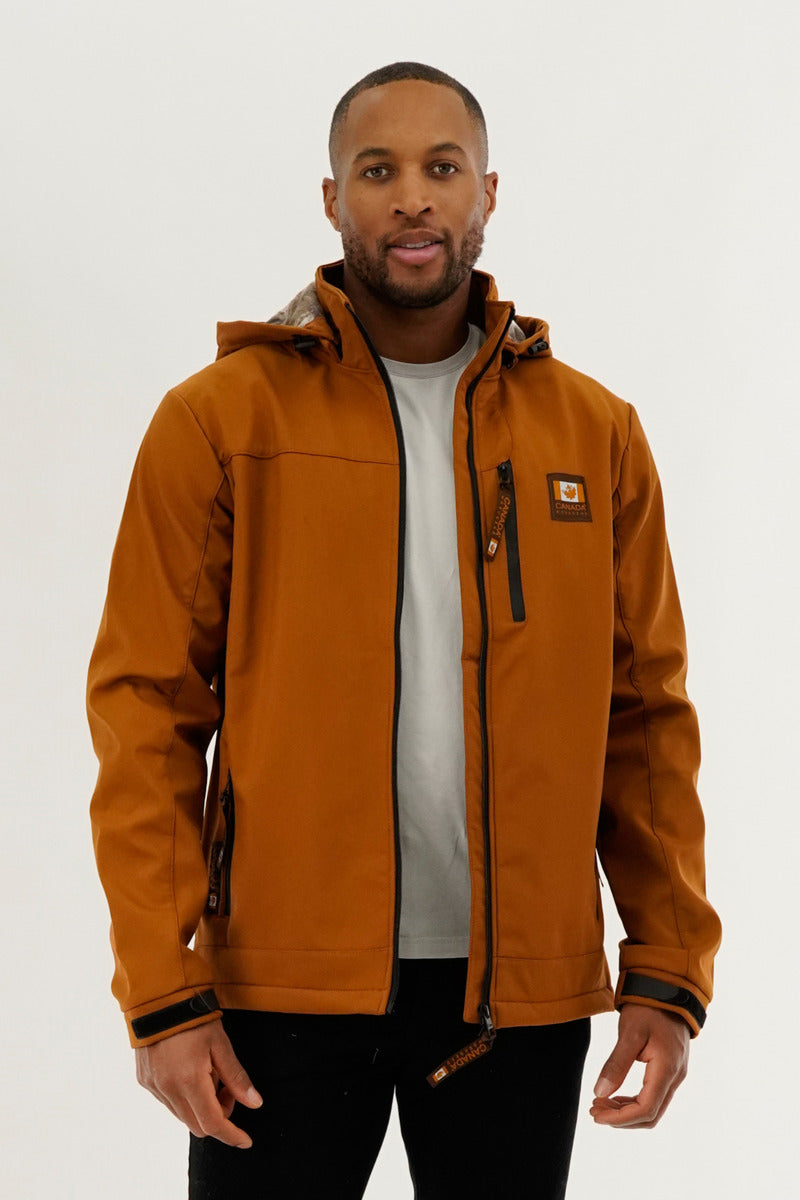 Canada Work Gear Wood Camo Lined Lightweight Jacket - Brown - Mens Lightweight Jackets - Canada Weather Gear