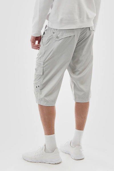 Essentials Super Triple Goose Grid Pattern Belted Cargo Shorts - Stone - Mens Shorts & Capris - Canada Weather Gear