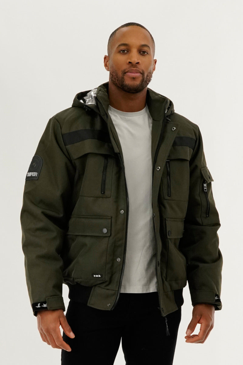 Super Triple Goose Thermal-Foil Lining Bomber Jacket - Olive - Mens Bomber Jackets - Canada Weather Gear