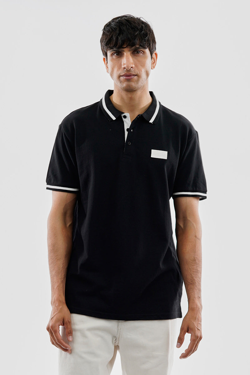 Essentials Super Triple Goose Basic Stripe Polo Shirt - Black - Mens Polo Shirts - Canada Weather Gear