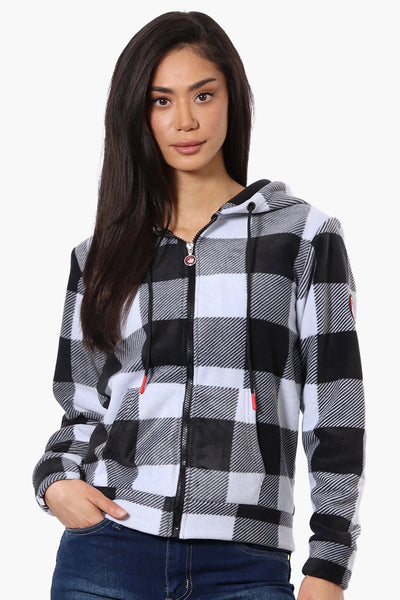 Canada Weather Gear Plaid Fleece Hoodie - Black - Womens Hoodies & Sweatshirts - Canada Weather Gear