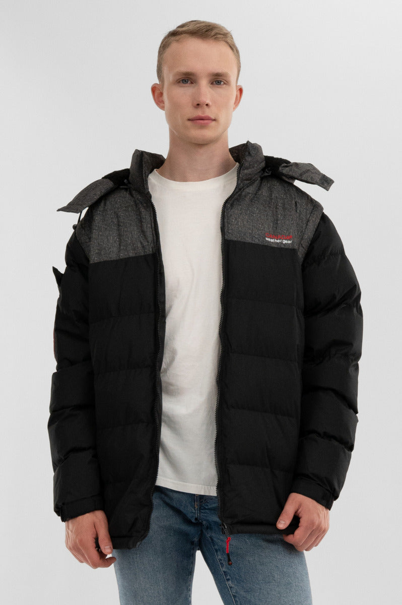 Canada Weather Gear Removable Sleeve Bomber Jacket - Black