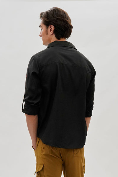 Canada Weather Gear Utility Ripstop Casual Shirt - Black - Mens Casual Shirts - Canada Weather Gear