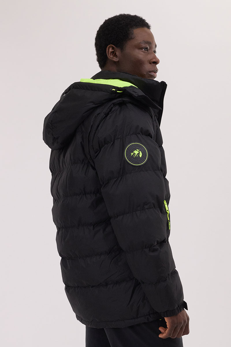 Super Triple Goose Zip Off Sleeve Bomber Jacket - Green
