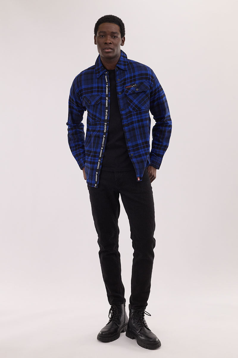 Canada Weather Gear Plaid Button Up Casual Shirt - Blue